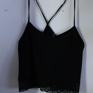 Black Lace Cami Tank Top